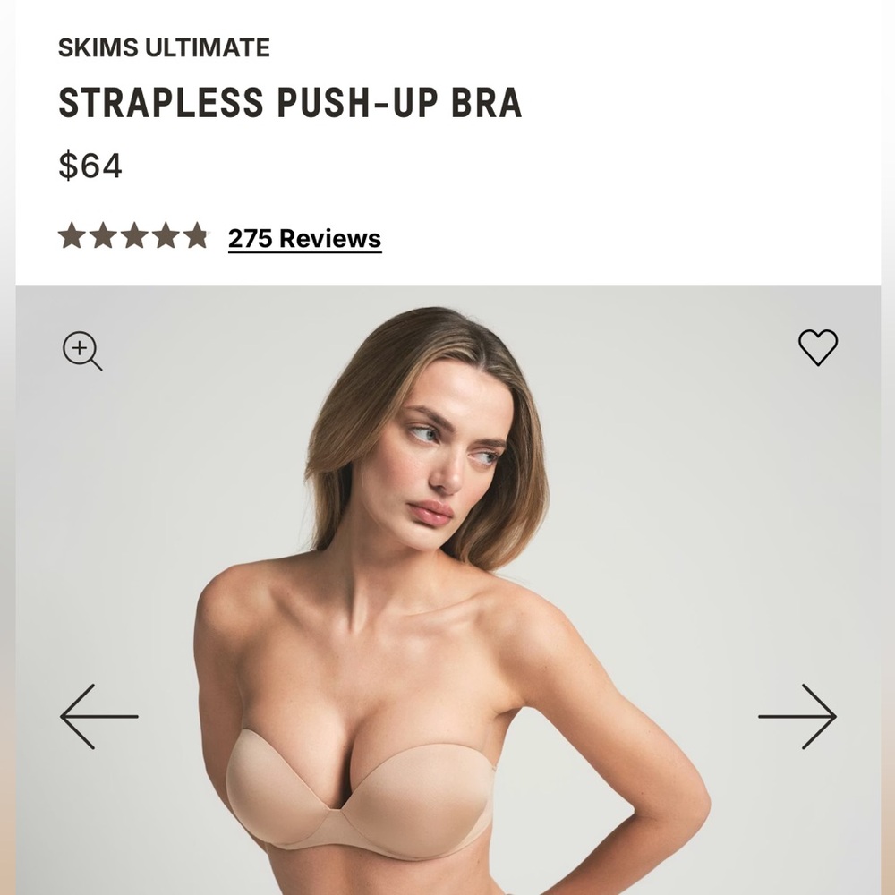 NWT💕SKIMS Ultimate Strapless Push-Up Bra - Clay
